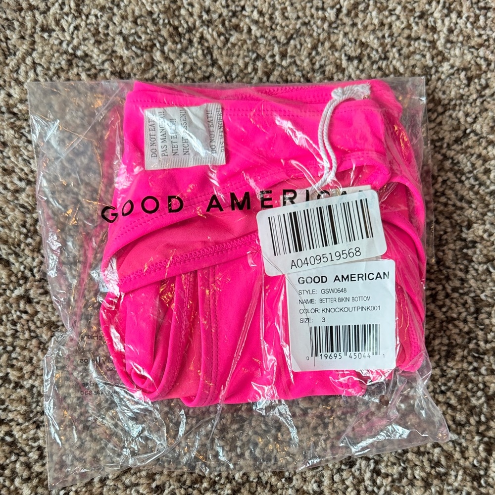 Good American Hot Pink Swim Bottom